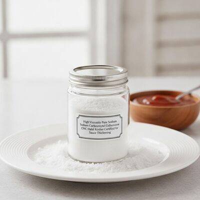 品質 High Viscosity Pure Sodium Carboxymethyl Cellulose Powder CMC Halal Kosher Certified for Sauce Thickening 工場